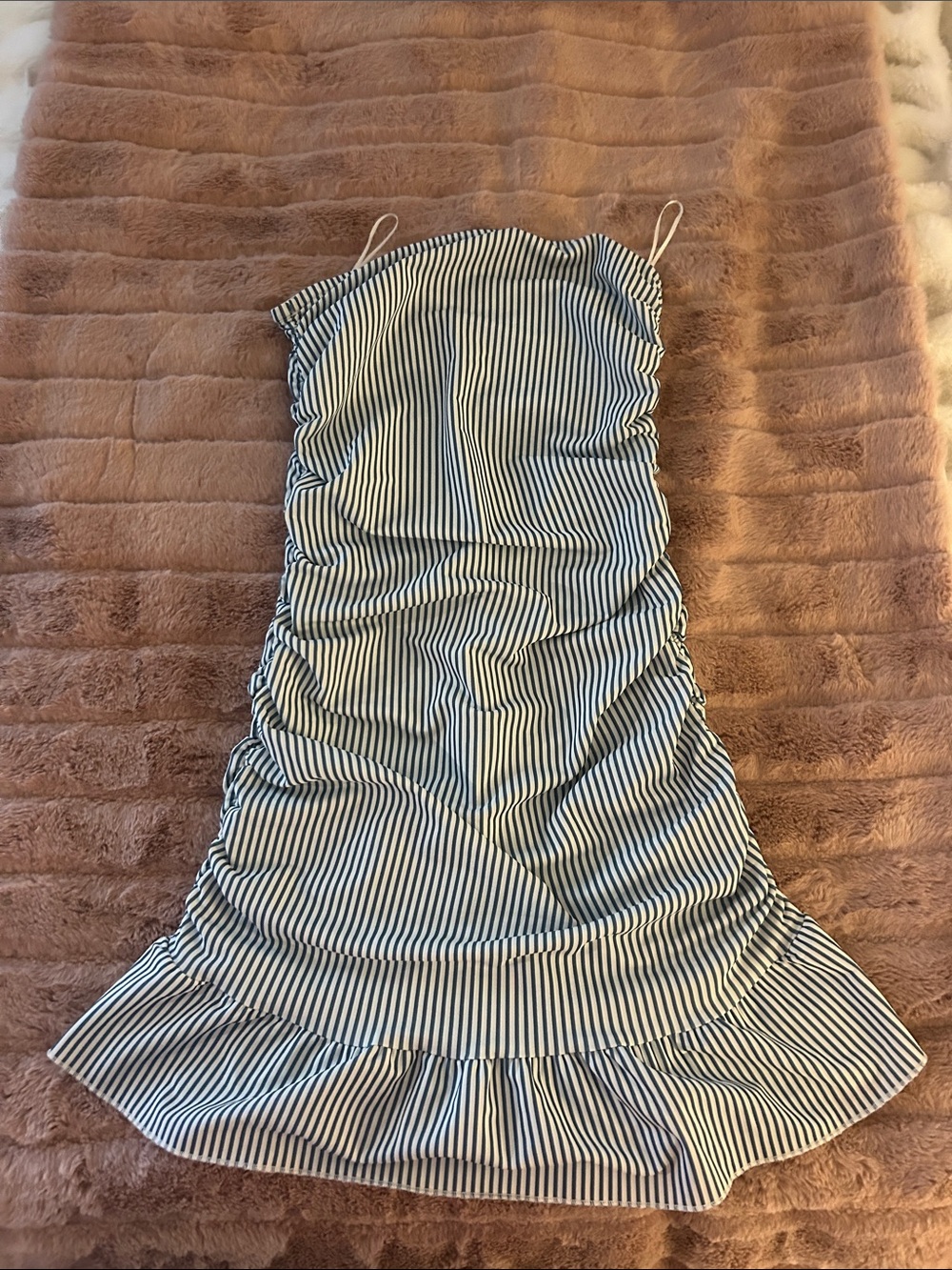 Edited blue and white mini dress